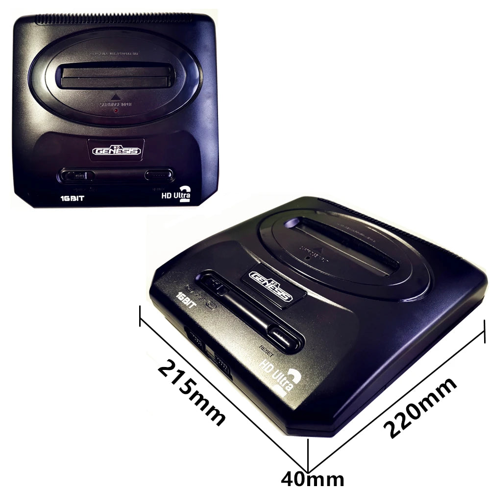 16BIT HD Ultra2 Gaming Console for Genesis/Mega Drive, Play NTSC /PAL Game Cartridge, With wired controller(not emulator)