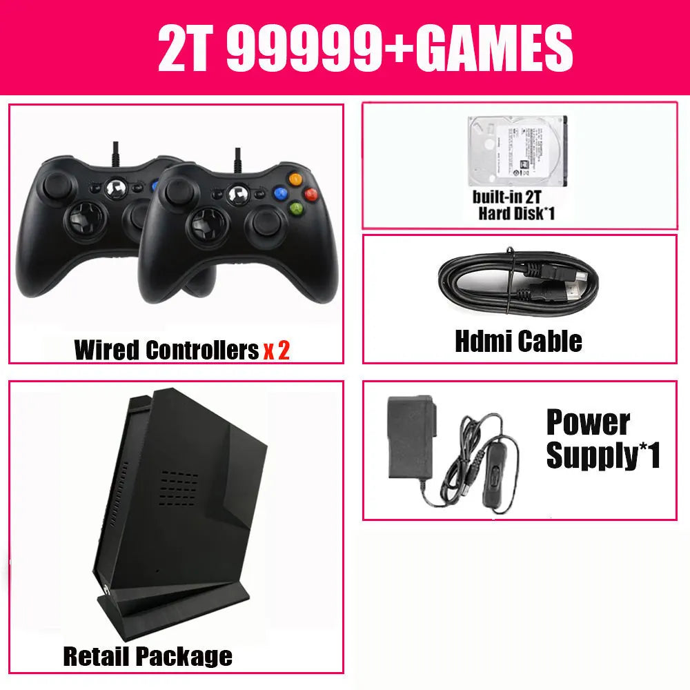 Mini PC Retro Game Box G3 Pro Dual System 99999+ Games 16GB RAM 2TB HDD Intel Game Console for PS2 PS3 WiiU Wii GameCube Saturn