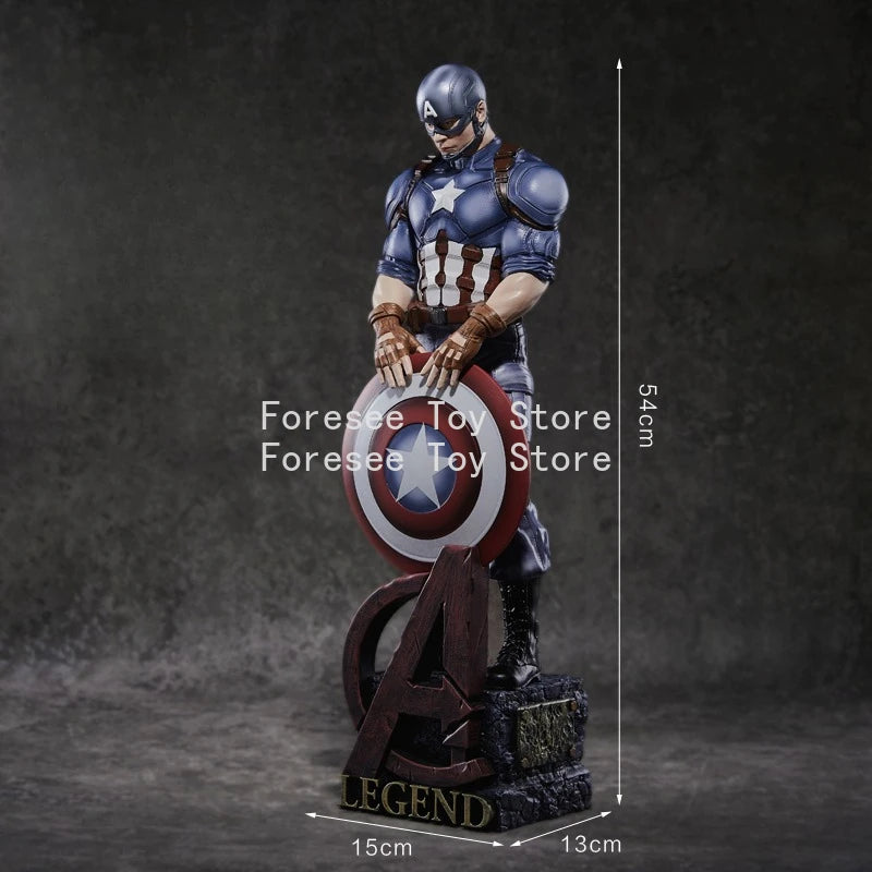 54cm Captain America Figure The Avengers Anime Surroundings Figures Collection Desktop Ornament Decorations Best Gifts for Boys
