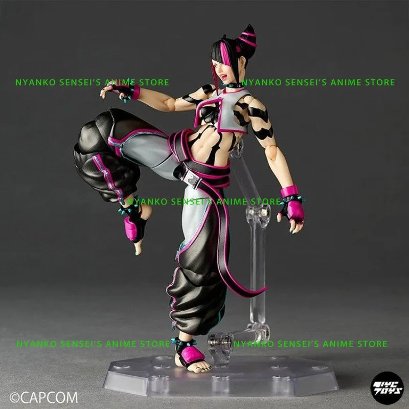 In Stock Kaiyodo Juri Han Revoltech Amazing Yamaguchi Street Fighter 6 Action Figure Anime Model Trendy Toys Desktop Collectible