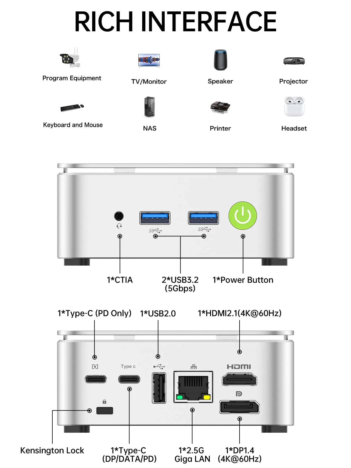 GMKtec G10 Mini PC AMD Ryzen 5 3500U 16GB DDR4 500GB SSD NVME Wifi5 BT5.0 Windows 11 Triple Display Desktop DIY Gamer Computer