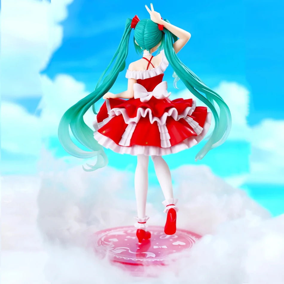 Anime-Figur Hatsune Miku, Mini-Charakter-Ornamente, Kawaii, pink-grüne Hatsune-Tischdekoration für Zuhause, Spielzeug für Erwachsene, Kindergeburtstag