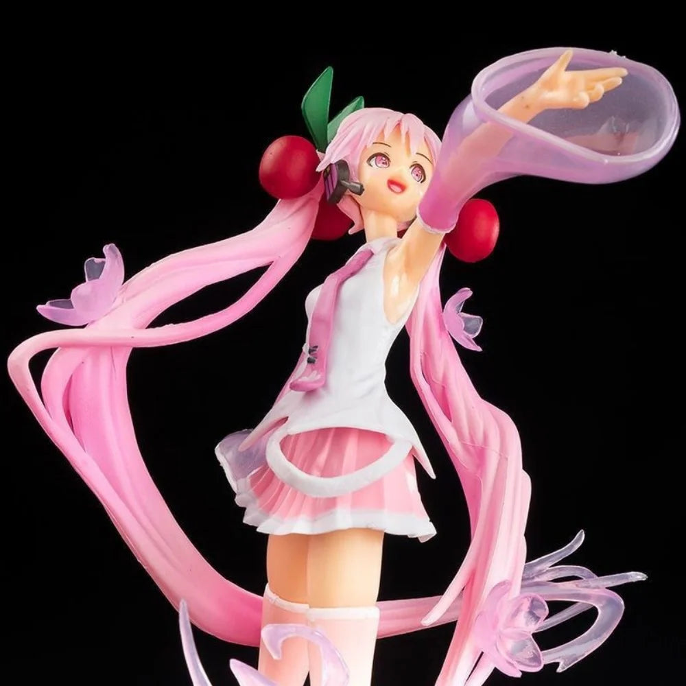 Miku Hatsune Anime Figure Sakura Pink skirt  Princess Anime PVC 20CM Doll Collectible Model Statue Cosplay Gift for Fans