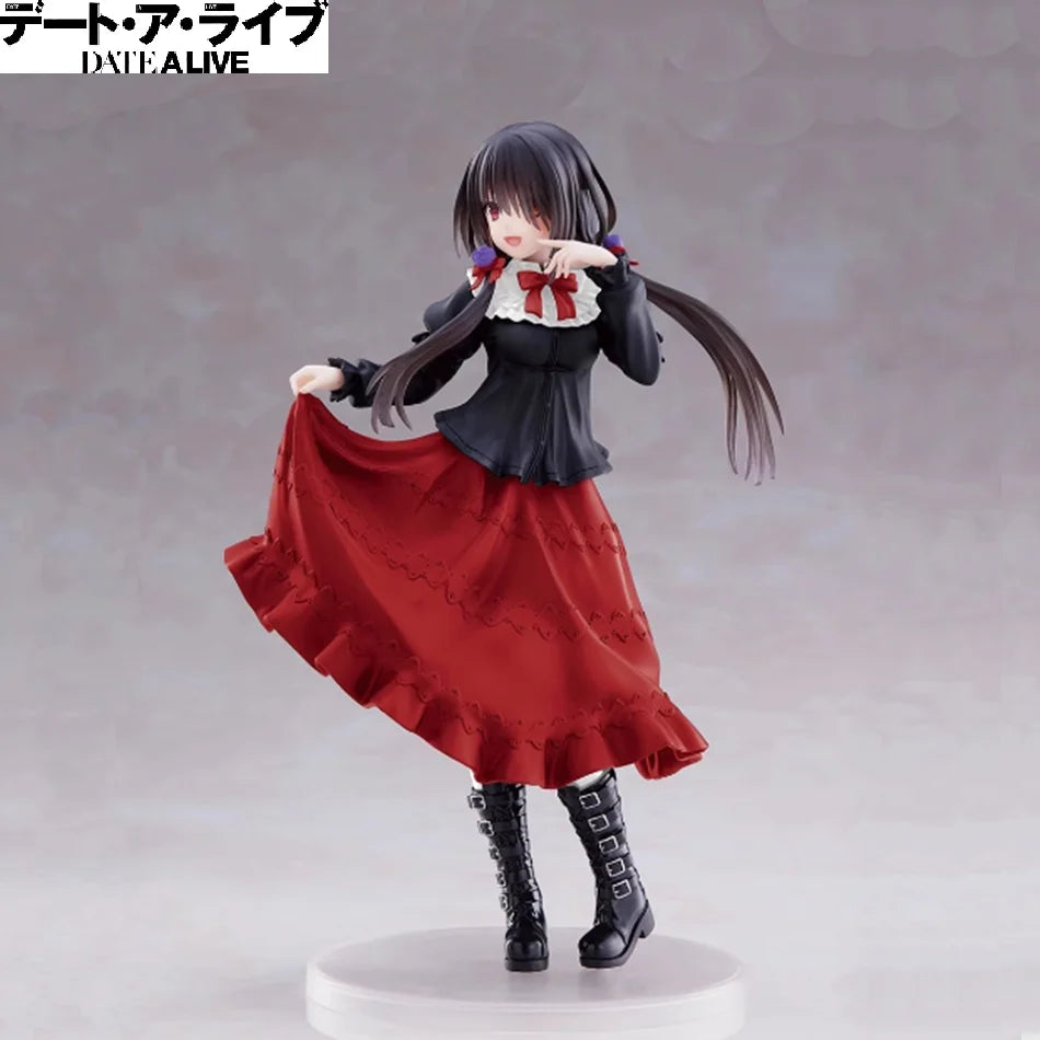 Neue DATE A LIVE Tokisaki Kurumi Anime-Figur, süßes Mädchen-Modellspielzeug aus PVC, schwarzes Kleid, zum Anziehen, stehendes Modellauto-Modell, Ornamente, Spielzeug