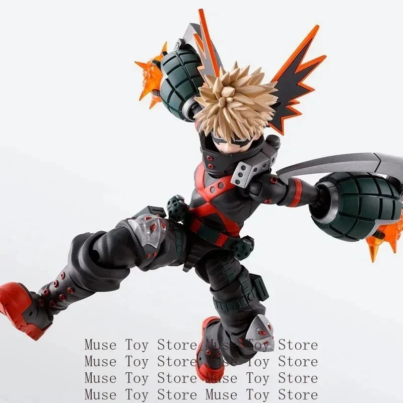 In Stock Bandai Original SHF My Hero Academia Katsuki Bakugo Anime Action Figure Model Fighter Model Toys Gifts For Collection