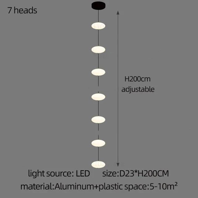 Modern Led staircase chandelier living room hanging light designer Villa duplex building  oval string attic pendant lighting