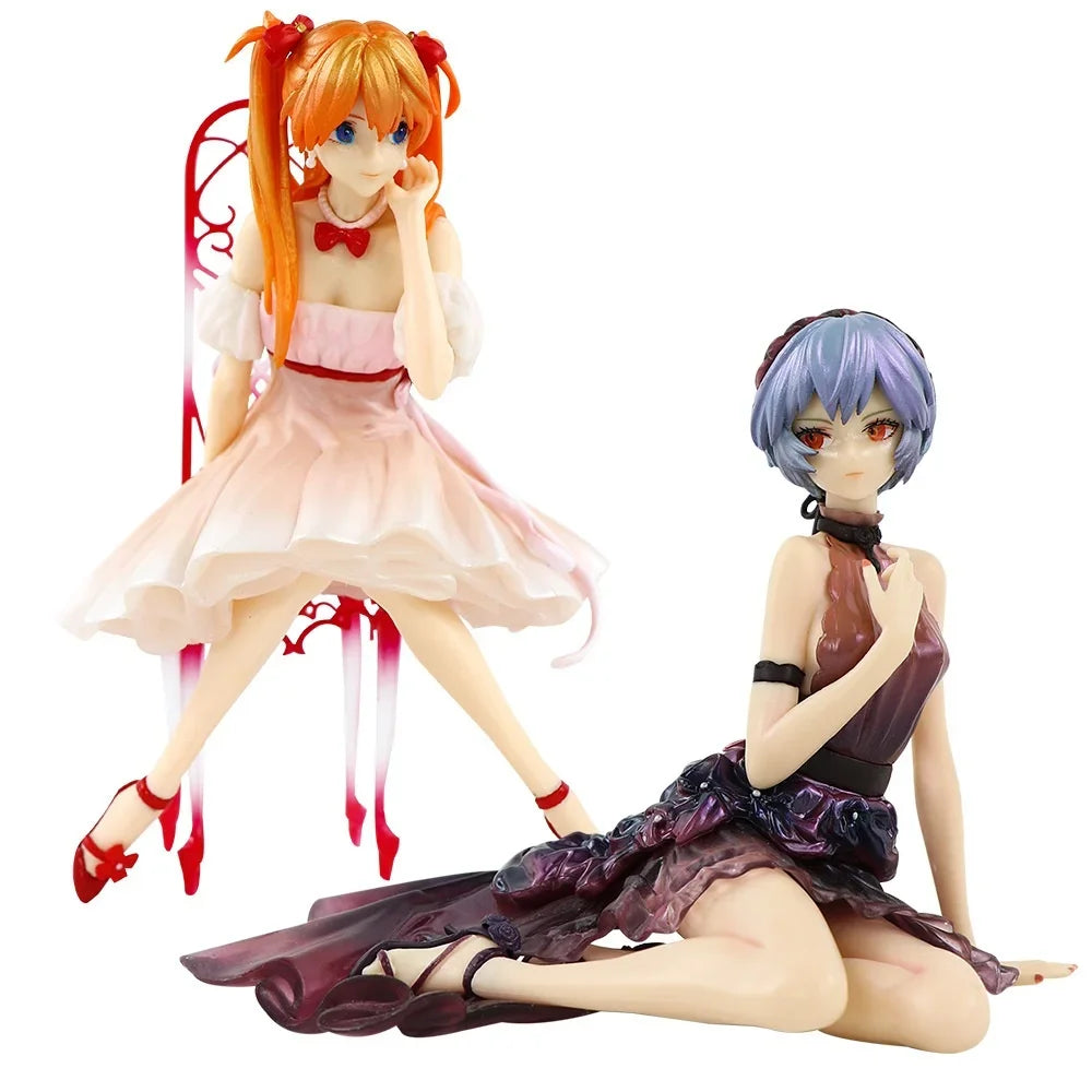 Anime Pretty Girl Asuka And Ayanami, Pretty Girl Handmade Anime Model Car Desktop Small Ornament Gift