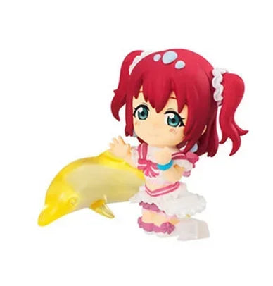Original BANDAI LoveLive! Sunshine Aqours Gashapon Toy Watanabe You Sakurauchi Riko Kanan Matsuura Kit Mini Action Figures Doll