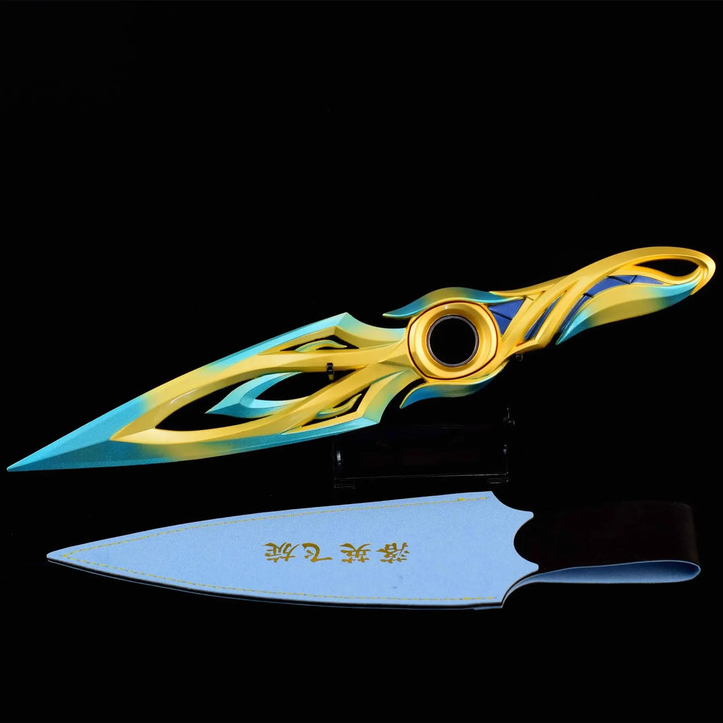 30cm Mystbloom Kunai Valorant Knife Blue Colorful Version Peripheral Melee Metal Swords Weapon Model Game Collect Ornaments Toys