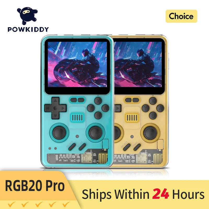 POWKIDDY RGB20PRO Retro Handheld Gaming Console 3.2-inch IPS Screen Built-in WiFi 2.4G + Bluetooth Linux System Cheap Kids Gifts