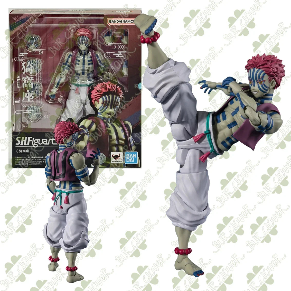 Bandai SHF Demon Slayer: Kimetsu no Yaiba Tanjiro Kamado Nezuko Kamado Akaza Action Figures Collectibles Premium Poseable
