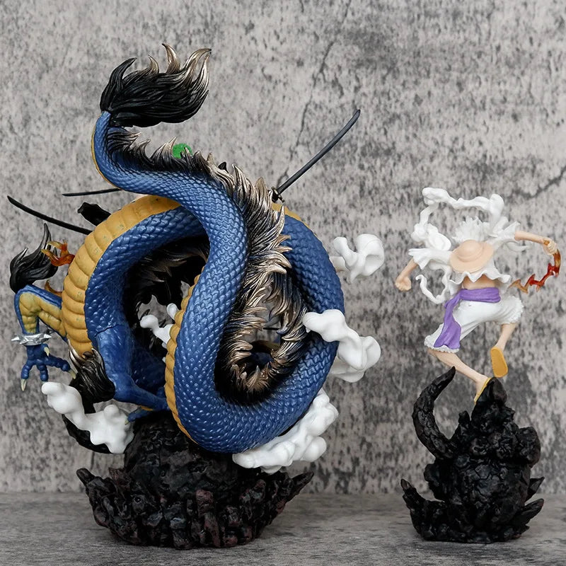 23cm Gk Dreamy Zoro Nika Luffy Anime Figure One Piece Ghost Island Black Gold Zoro Model Statue Desktop Ornament Children'S Toys