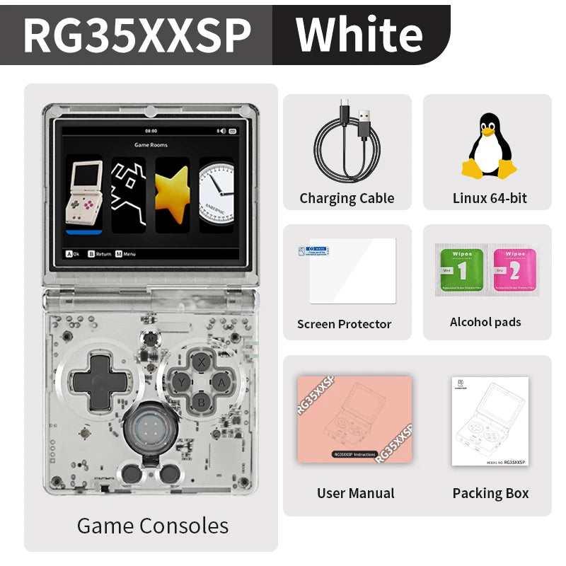 ANBERNIC RG35XXSP Flip Retro Handheld Spielkonsole Linux 64bit WiFi Bluetooth Retro Video Gaming Konsole Online Spielen HDMI-TV Ausgang