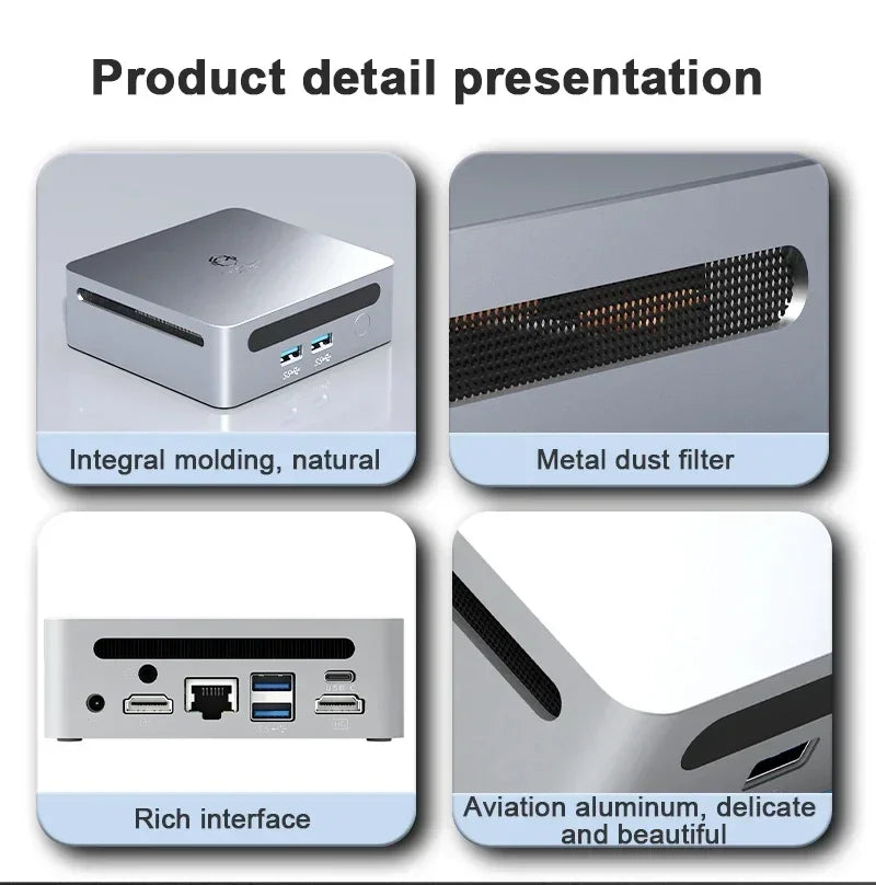 SZBOX Ryzen7 Mini-PC AMD Ryzen7 7730U 7530U Dual Channel DDR4 3200 MHz 16 GB 500 GB PCIe4.0 SSD WIFI6 BT5.2 DIY-Gaming-Computer