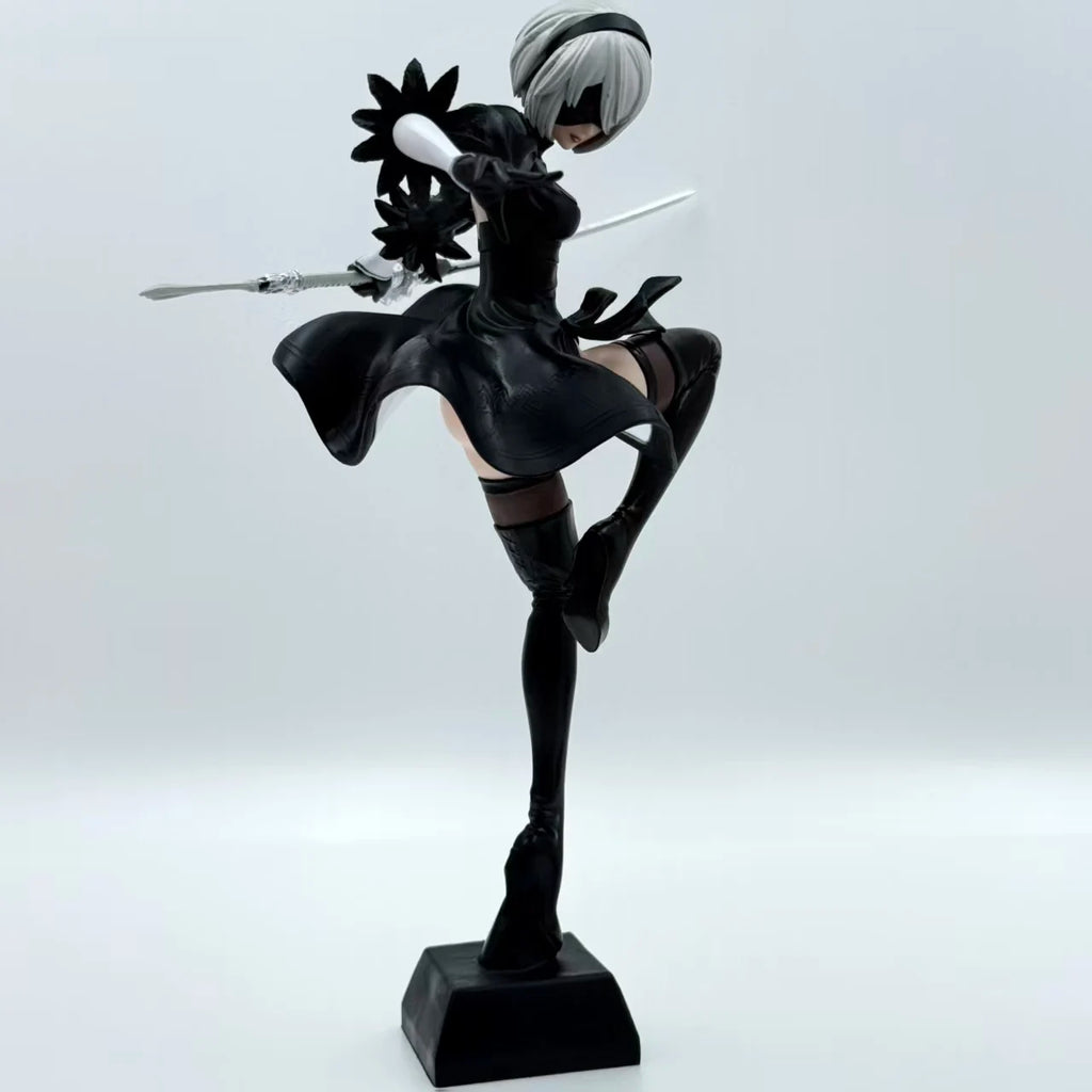24CM NieR Automata YoRHa No. 2 Type B figma 2B Lifeform Kaine Nier PVC Action figure doll model Collectible statue figura gift