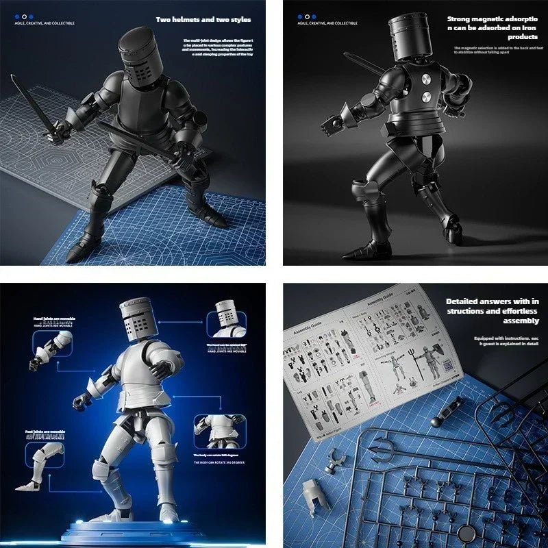 Ritter-Actionfigur Paladin 13 Gelenkiger beweglicher Formwandlungsroboter 3D-gedruckte Schaufensterpuppe Charakter Bausatz Spielzeug Kindergeschenke