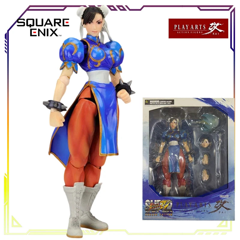 SquareEnix Play Arts Kai Street Fighter Series Action Figures - Akuma Chun-Li Cammy Ryu - Articulated Collectible Anime Figures