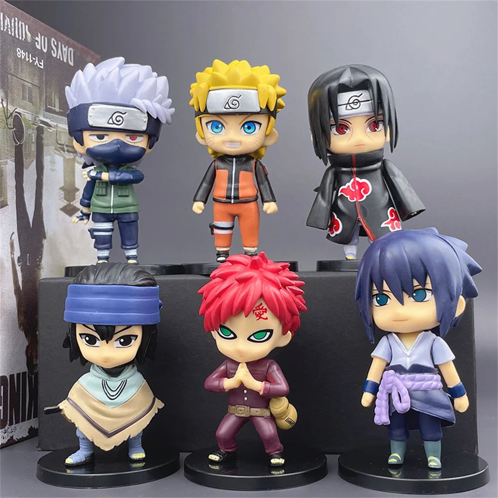 7cm 12pcs/set Anime Naruto Figure Model Toy Q Version PVC Shippuden Hinata Sasuke Itachi Kakashi Gaara Action Figure Statue Toy