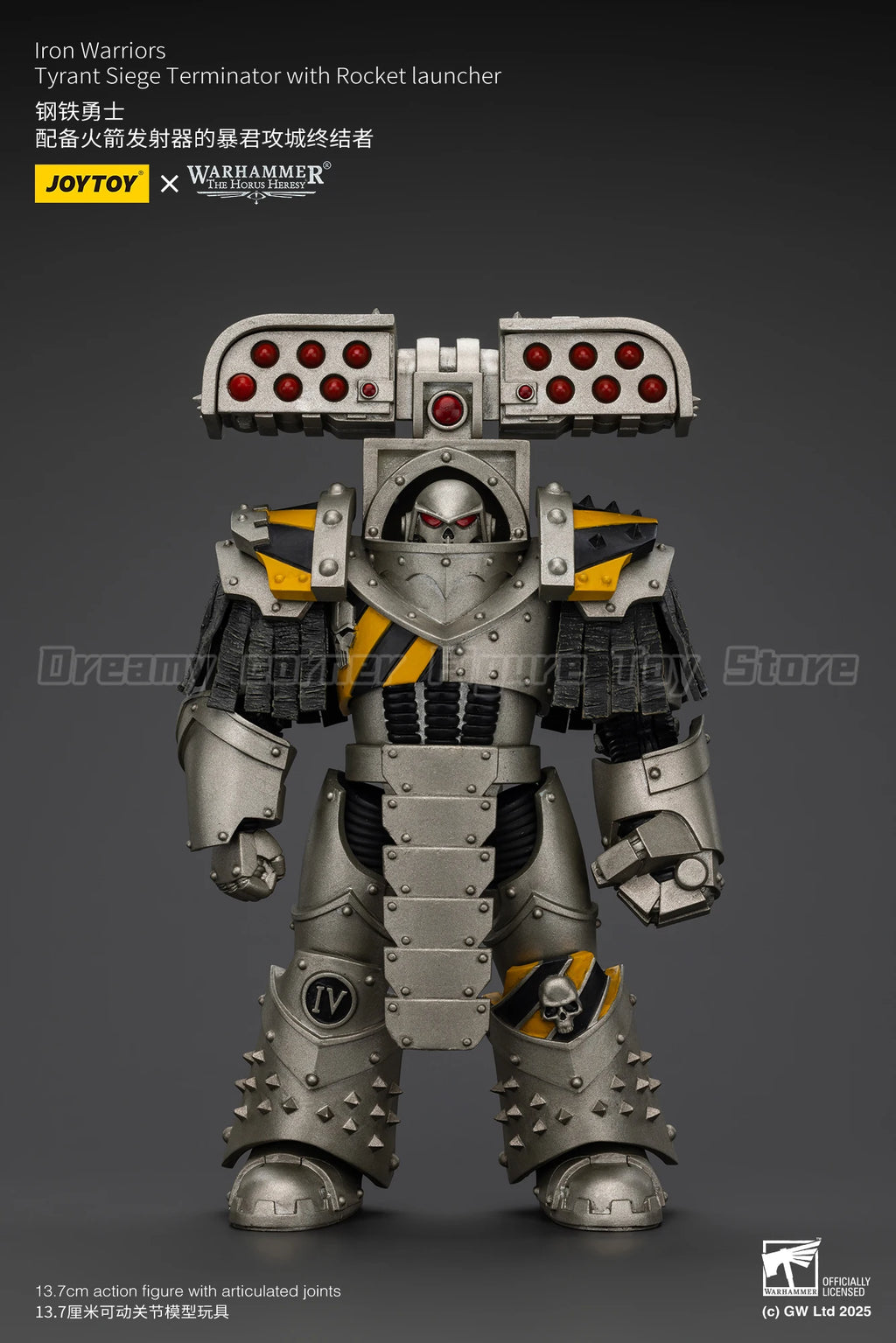 【In Stock】JOYTOY Warhammer 40K Lron Warriors Tyrant Siege Master Terminator with Rocket Launcher 1/18 Action Figures Toy