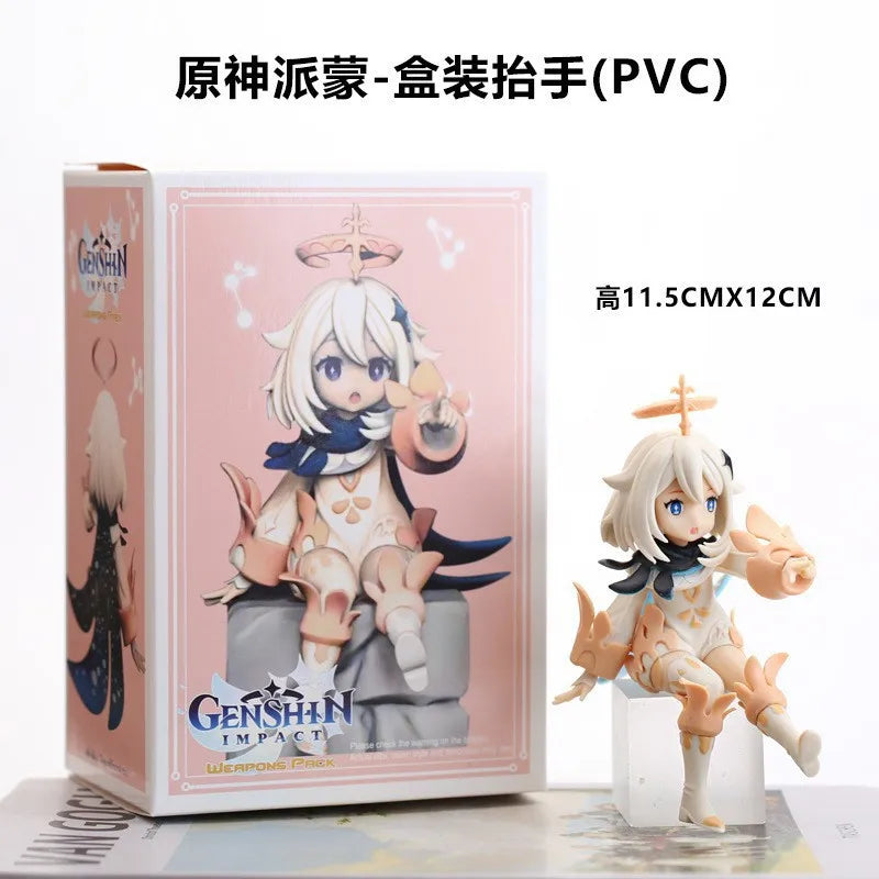 12CM Genshin Impact Paimon Genshin Impact Klee Anime Action Figure Instant Noodle Pressure PVC Toy Collector Model Gift
