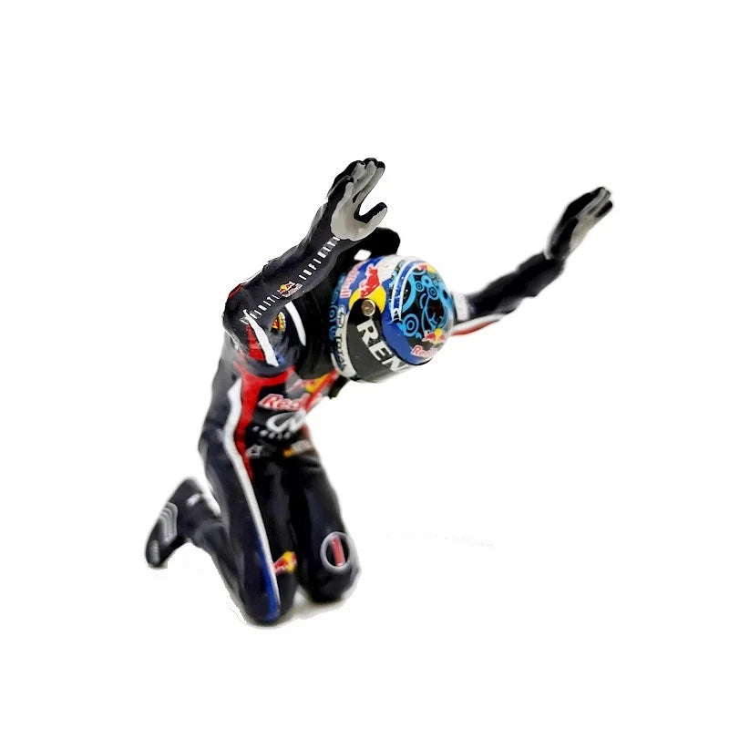 1:18 Scale 1Pcs Resin Model Scene Accessory Male Champion Driver Racing Car Racer Action Figure Fist Making Posture Display Toys
