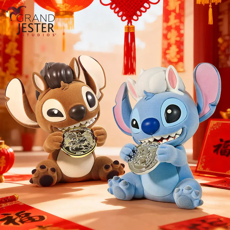 Disney Stitch Year of the Horse Limited Edition Anime Figure Collectible Toy with Gift Box for Desktop Decoration Birthday Gifts