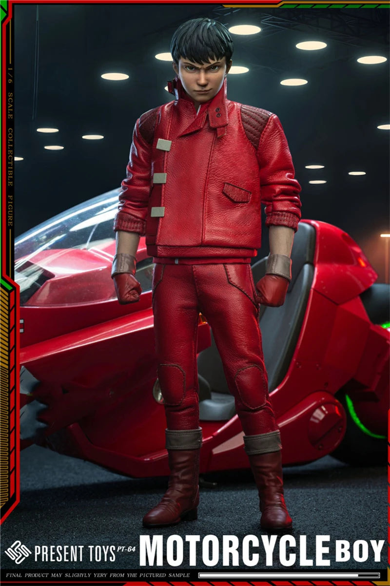 PRESENT TOYS PT-sp64 1/6 Scale Red Leather Jacket Pants Motorcycle Boy Full Set Collectible Male Soldier Action Figure Model