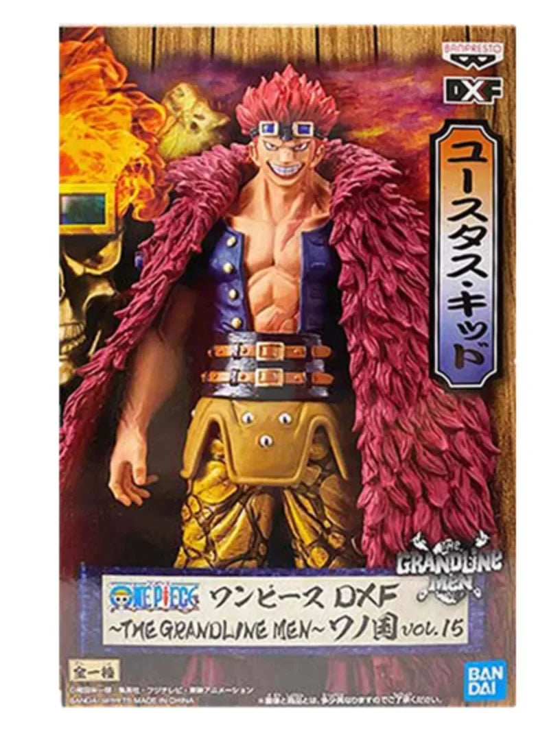 Bandai Original Anime One Piece Figur Eustass Kid Land of Wano DXF Action Model Puppen Spielzeug PVC Sammlerstück Kinder Halloween Geschenk