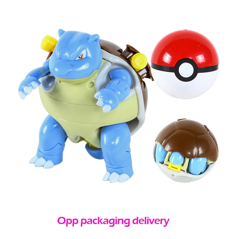 Pokemon ball deform Figure Pikachu Charizard Venusaur Blastoise Gyarados Solgaleo Lunala Action Figurine pokeball poke child Toy