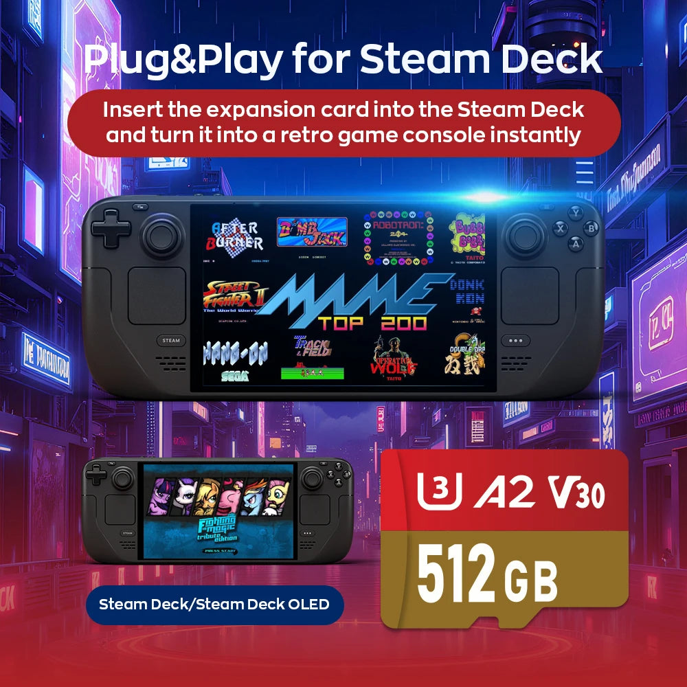 Game Card for Steam Deck with Batocera 40 Plug & Play with 15000+ Games for PS3/PS2/PS1/PSP/WII/WIIU/XBOX/SS/DC Emulators (Copy)