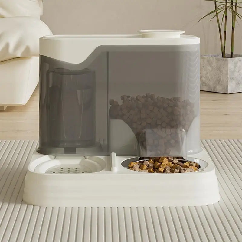 Automatic Fish Feeder Food And Water Dispenser For Pets Splash-proof 2-in-1 Feeding Dispenser For Travel Multi-pet Households