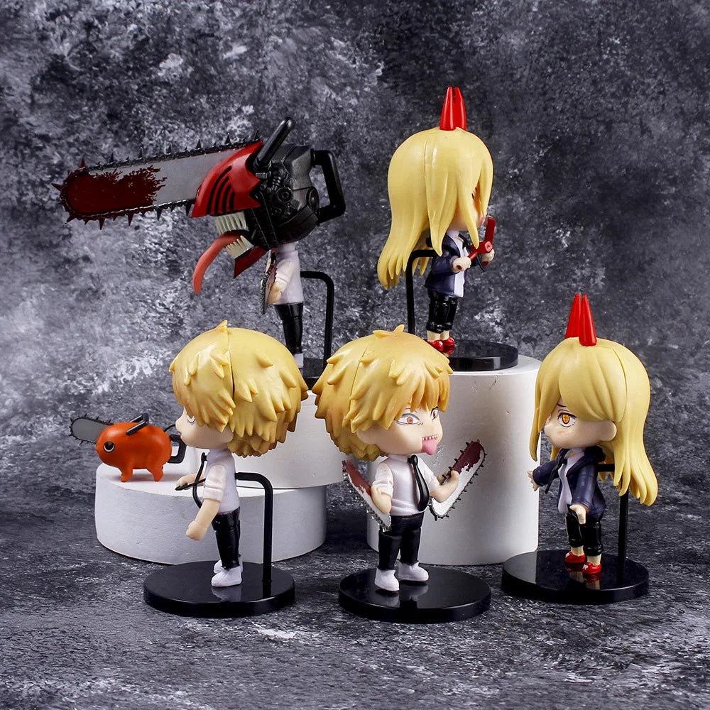 6PCS Chainsaw Man Action Figures New PVC Denji Pochita Collection Model Set Toys Anime Peripherals Dolls Ornaments Kids Gift