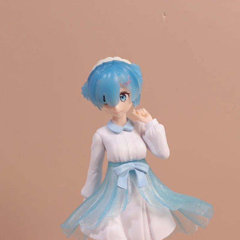20cm Anime Re ZERO Starting Life in Another World Rem Ram Nighttime Fluorescence Version Action Figure Collection Model Toy Gift
