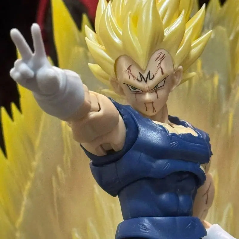 Hot Black Hole & Tk Dragon Ball Z Shf Super Saiyan Ssj Majin Vegeta Battle Damage Anime Action Figures Model Toys Collector