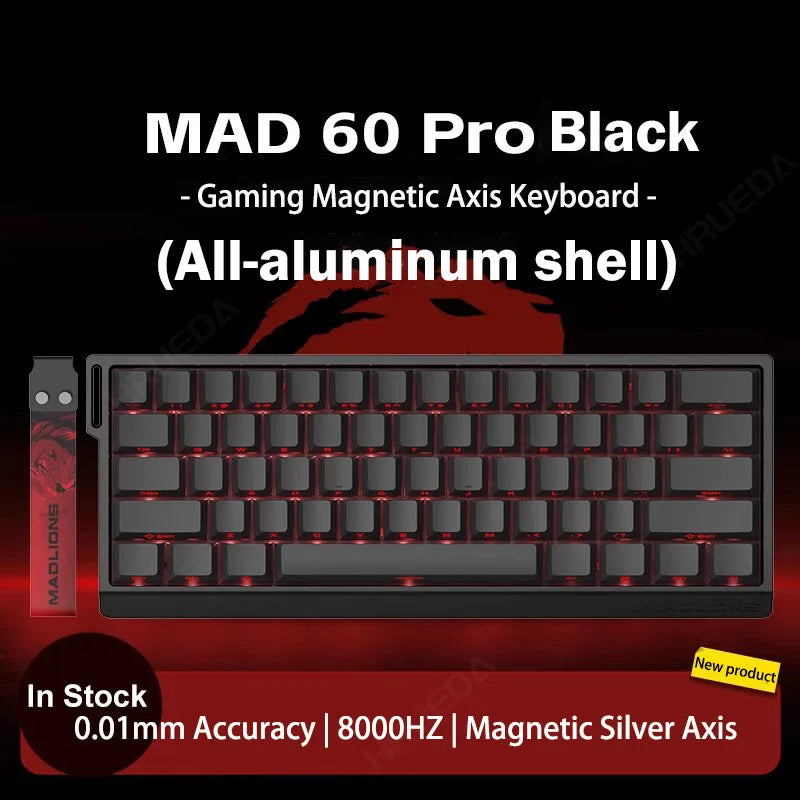 MADLIONS MAD 60/68HE Gaming-Tastatur mit magnetischem Schalter, kabelgebunden, Key Web Drive, benutzerdefiniertes 8K 61/68 Return RT, einstellbarer Tastenanschlag, Hot Swap