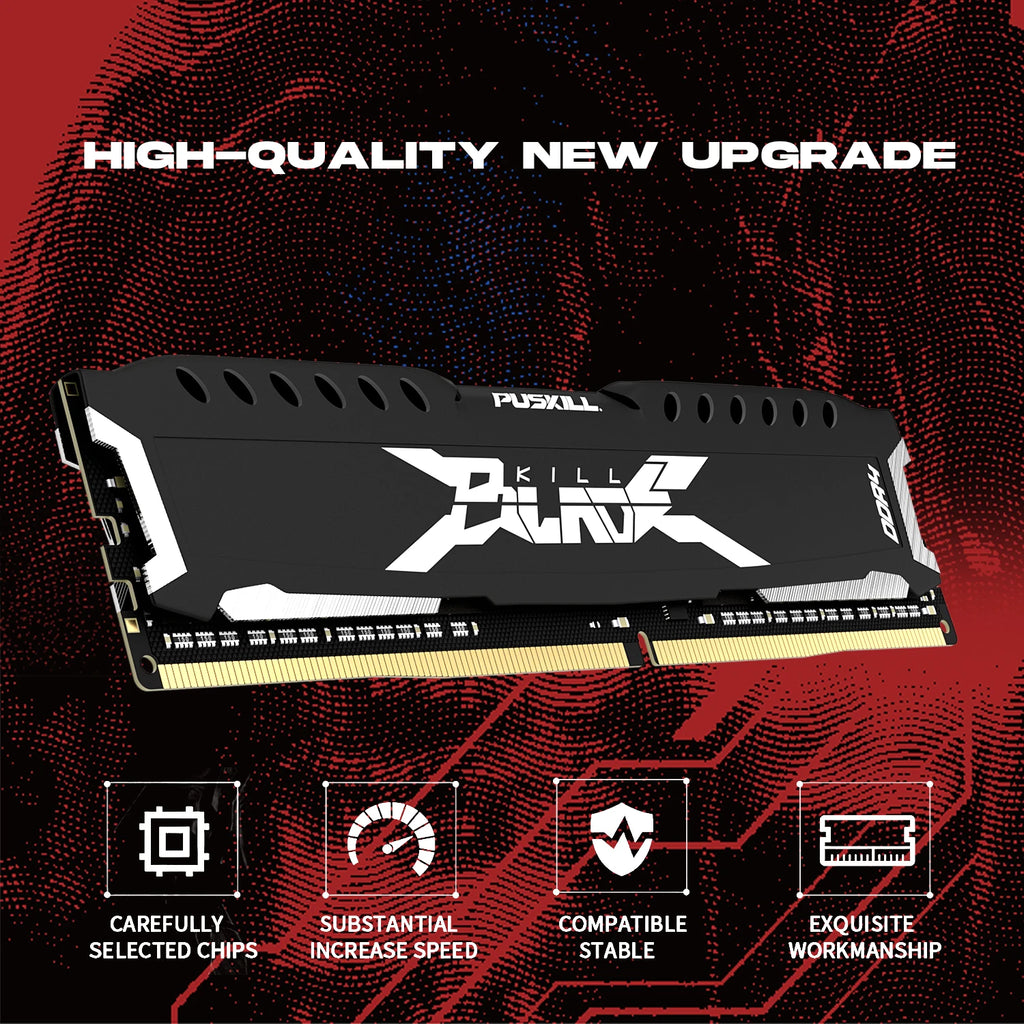 PUSKILL DDR4 Memory RAM Desktop 16GBx2 8GBx2  3200MHz 2666MHz 1.2V 288-pin Computer UDIMM Cooling Vest  Memoria