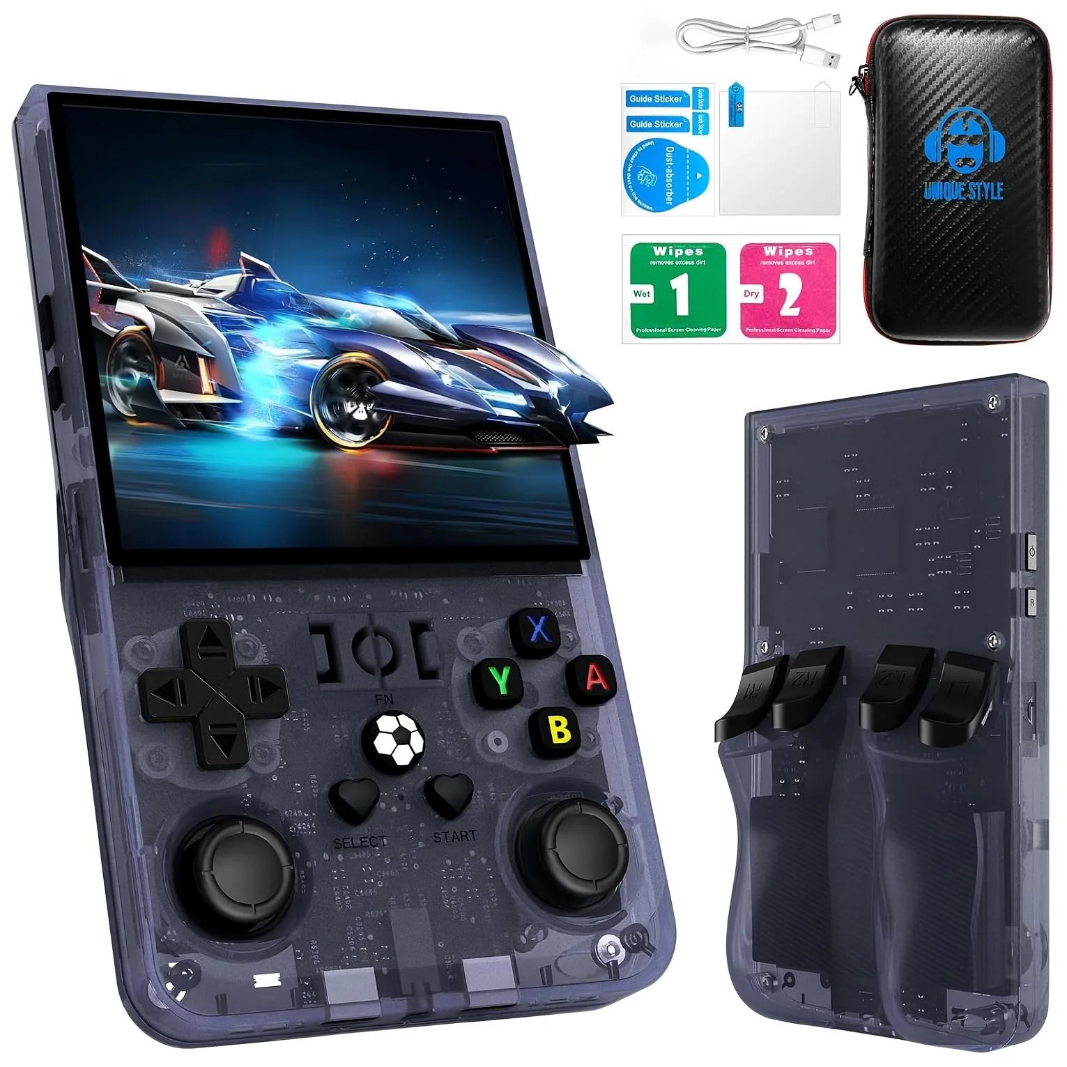 WUDS R36MAX Retro Handheld Game Console, Portable Hand Held Open Source Linux System 4.0Inch IPS Screen Portable Video Player