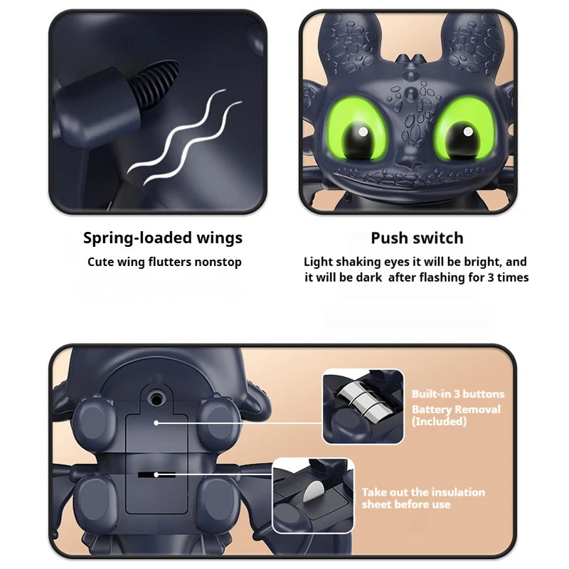 Toothless Keychains Cartoon Anime Figure Toys Glow in The Dark Luminous Keychain Toys Car Interior Ornament