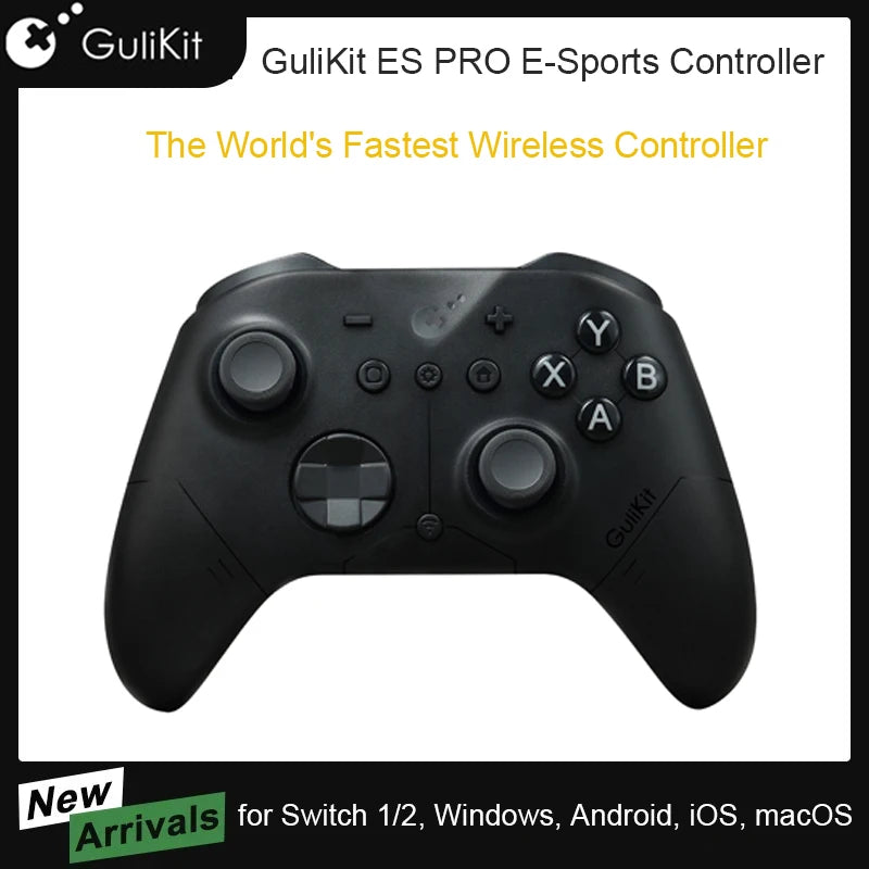 GuliKit ES Pro E-sports Controller for Nintendo Switch 1/2 Wireless Gamepad with TMR Joystick for PC Windows Android iOS macOS