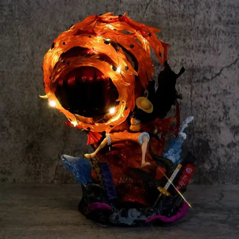 25 cm Anime Luffy One Piece Actionfigur – Monkey D. Luffy Gear 5 Big Karma Fire PVC-Statue Sammlermodell Spielzeuggeschenk