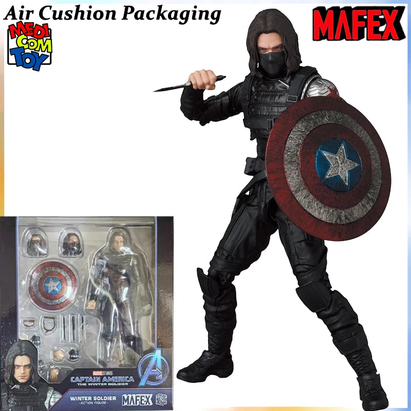 MEDICOM TOY Genuine MAFEX Series Captain America Winter Soldier Stealth Suit Classic Comic Science Action Figures Model Toys