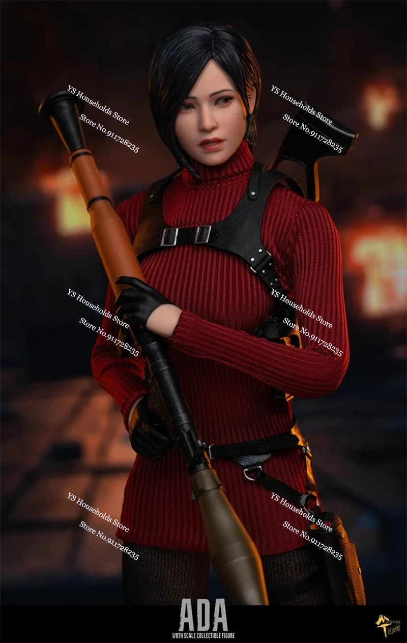 Master Team MTtoys018 1/6 Ada Wang Female Soldier Red Cheongsam Sweater Decor Double Head Sculpt Movable Eyes 12" Action Figure