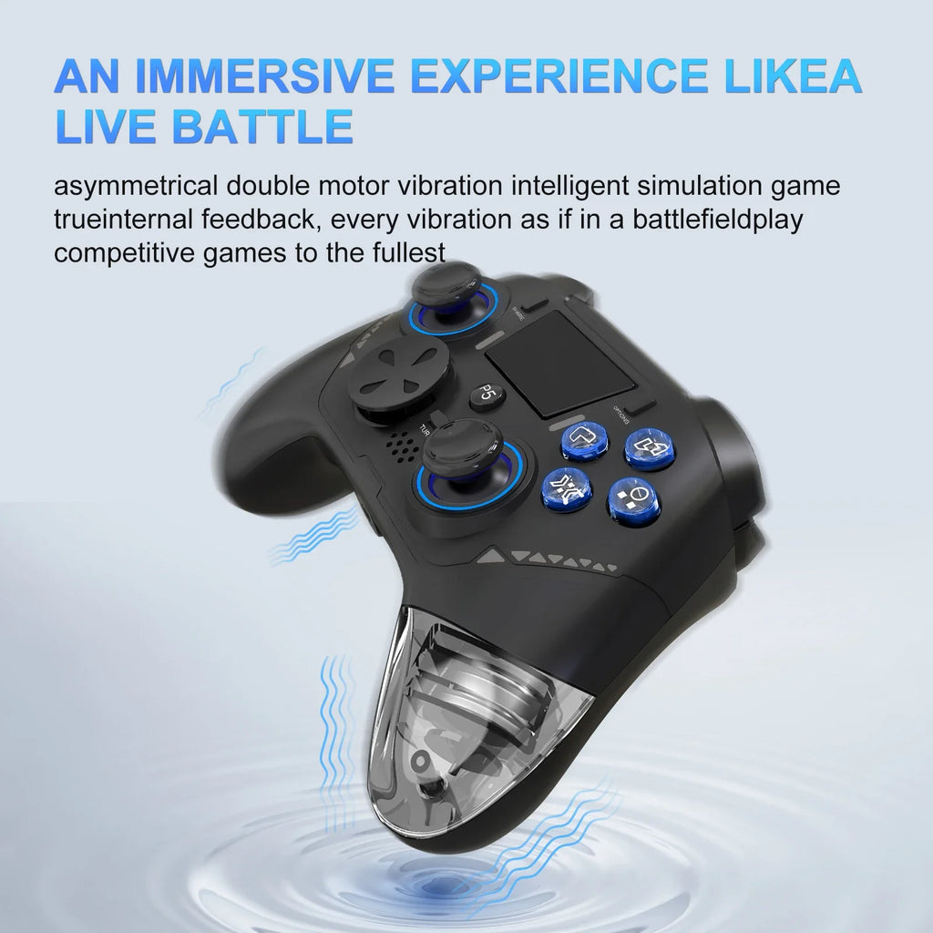 GAMINJA P516F Wired Game Controller For P5/Android/PC Transparent RGB Light Crystal Buttons Hall Sensor Joystick Ergonomic