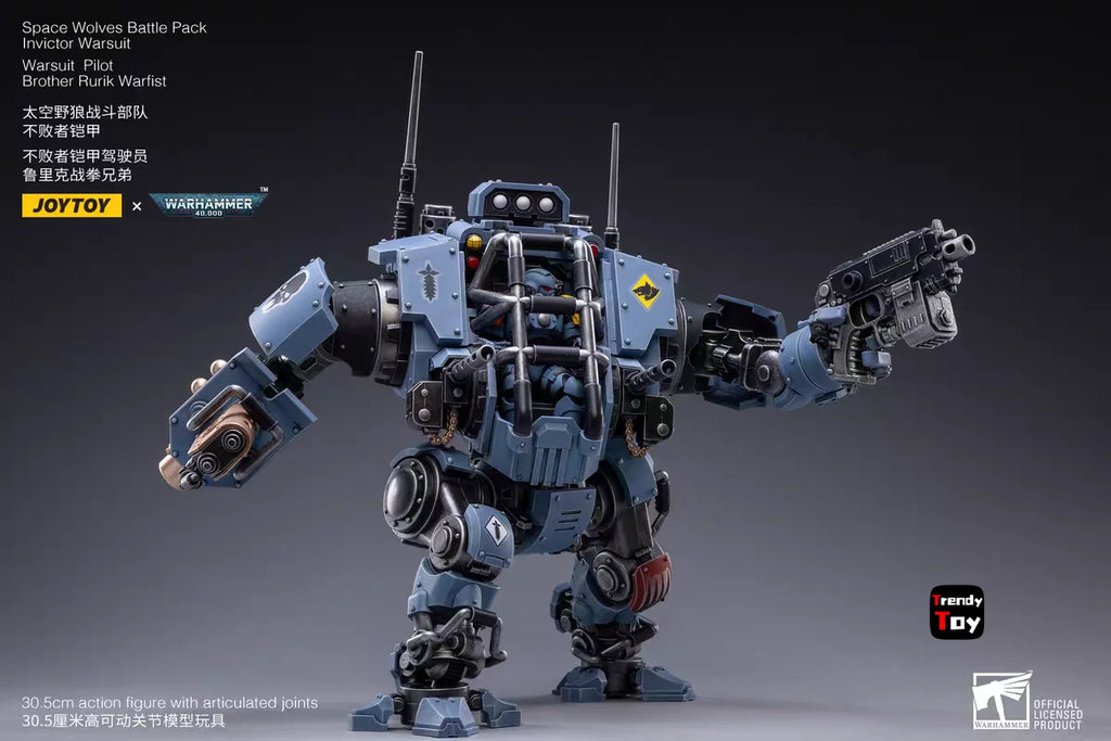 【JOYTOY】Warhammer 40K Space Wolves Battle PackInvictor Warsuit Warsuit PilotBrother Rurik Warfist 1/18 Action Figure Toy
