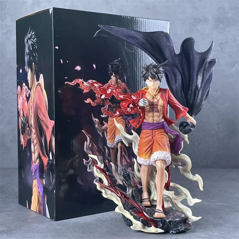 Hot 28cm Anime One Piece Luffy Figure Color Of Armament Gk Haki Four Emperors Statue Pvc Action Figurine Collection Model Toy