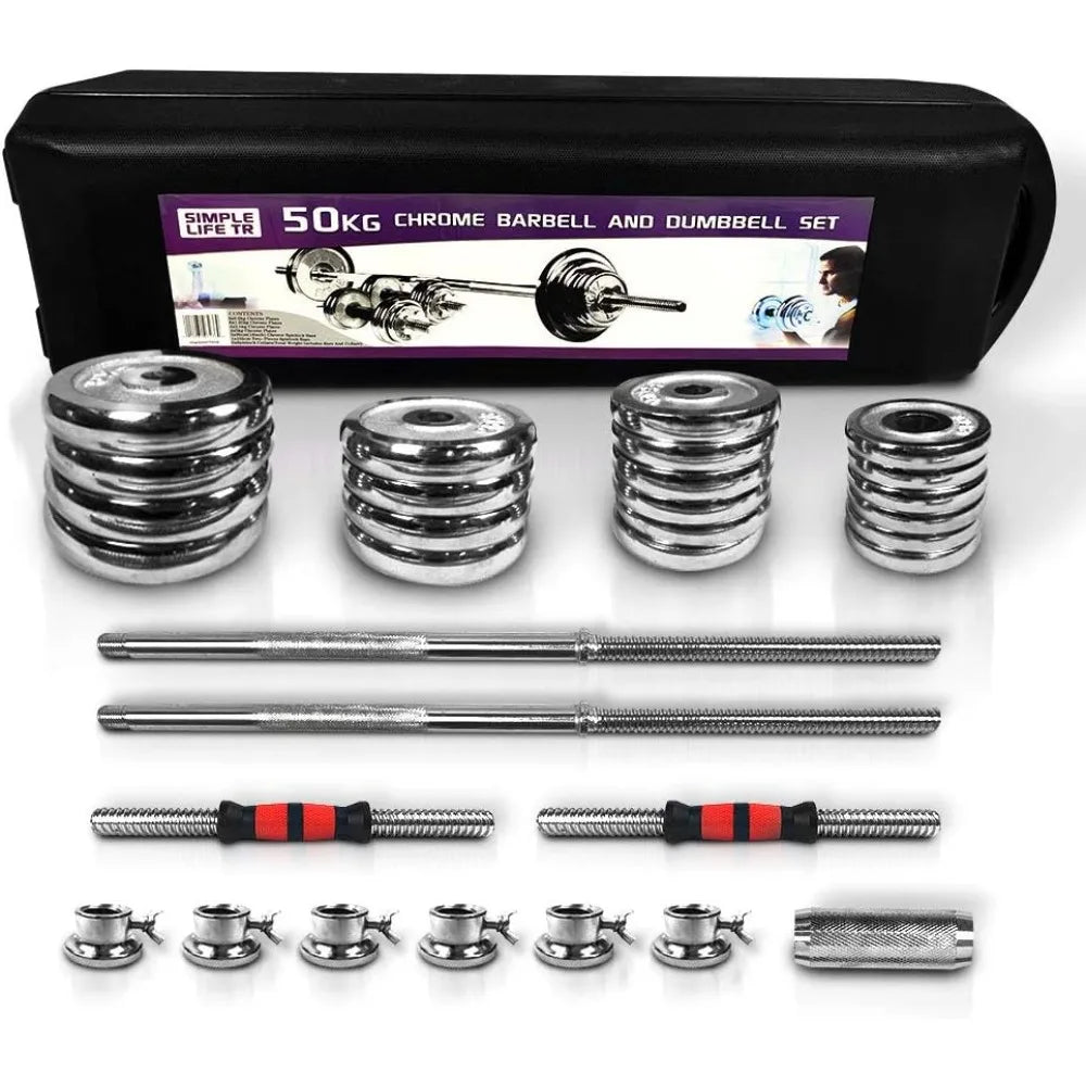 Verstellbares Hantelset, Langhantelsets aus Gusseisen für das Heim-Fitnessstudio mit Tragebox, 20 kg, Trainingshanteln für Büro und Schlafzimmer für Männer und Frauen