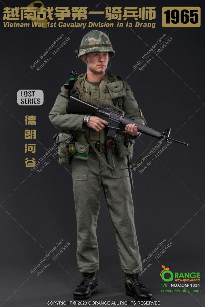 QORANGE QOTOYS QOM-1034 1/6 Scale Collectible US 1st Cavalry Division 1965 Vietnam 12" Male Soldier Full Set Action Figure Model