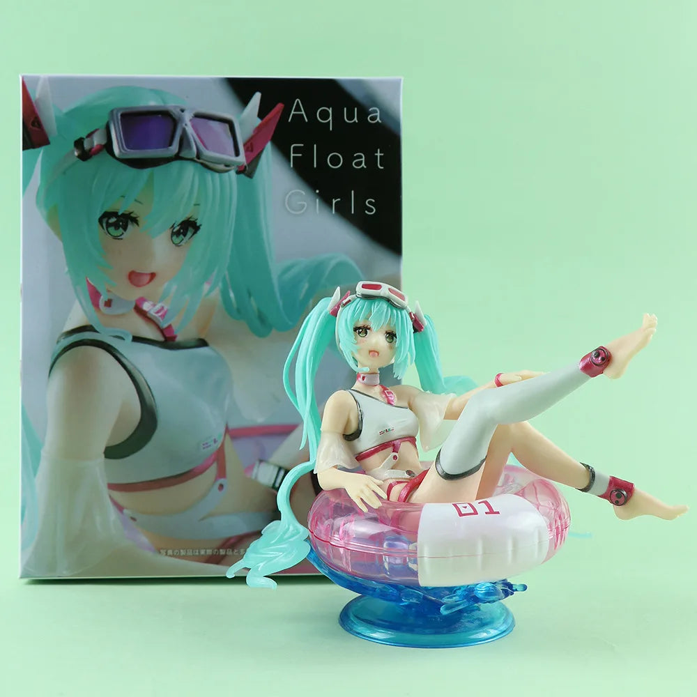Neue Anime Hatsune Miku Actionfiguren Sommer Bikini Schwimmring süßes Mädchen PVC Actionfiguren Modell Sammeln Desktop Dekor Spielzeug