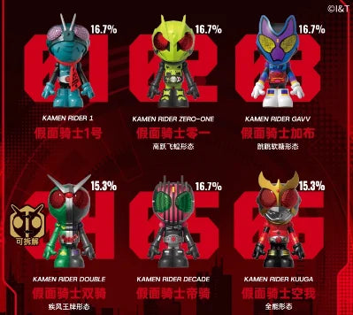 Wasa Co-Branded Kamen Rider Blind Box Actionfigur Trendy Anime Peripheries Kuuga Decade Gabu Ornaments Dreadlocks Model Toys