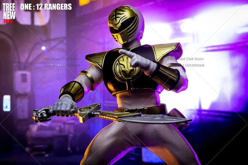 In Stock Tree New Toys 1/12 Scale Mighty Green White Power Rangers 6Inch Anime Action Figure Full Set Toy Gift for Fans